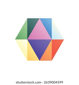 Cuboctahedron. Editable vector icon, coloured.