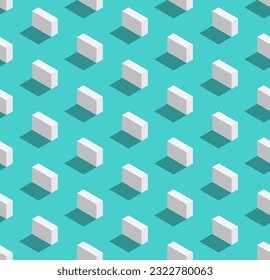 Cuboid 3D isometric seamless pattern. Geometric shape with shadow. Perfect for background, poster, banner, wrapping, packaging, printing, education or learning, mathematic and other related uses. 