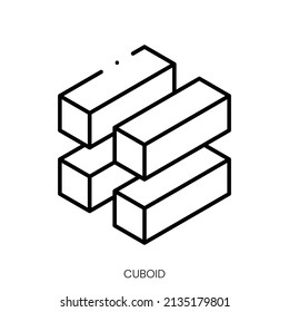 cuboid icon. Linear style sign isolated on white background. Vector illustration.