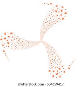 Cucaracha fireworks swirl rotation. Vector illustration style is flat orange iconic symbols on a white background. Object whirlpool combined from random pictograms.