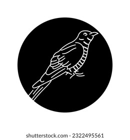 Cuckoo bird black line icon. Pictogram for web page, mobile app, promo.