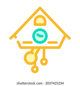 cuckoo clock color icon vector. cuckoo clock sign. isolated symbol illustration