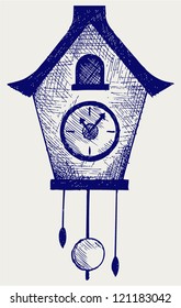 Cuckoo Clock. Doodle Style