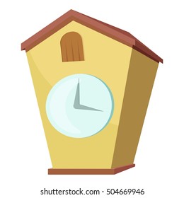 Cuckoo clock icon. Cartoon illustration of cuckoo clock vector icon for web