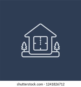 Cuckoo Clock icon. Cuckoo Clock linear design concept from Christmas collection. Simple element vector illustration on dark blue background.