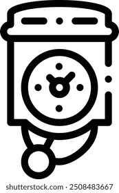 ícone de relógio cuco. Design De Estilo Linear Fino Isolado Em Plano De Fundo Branco