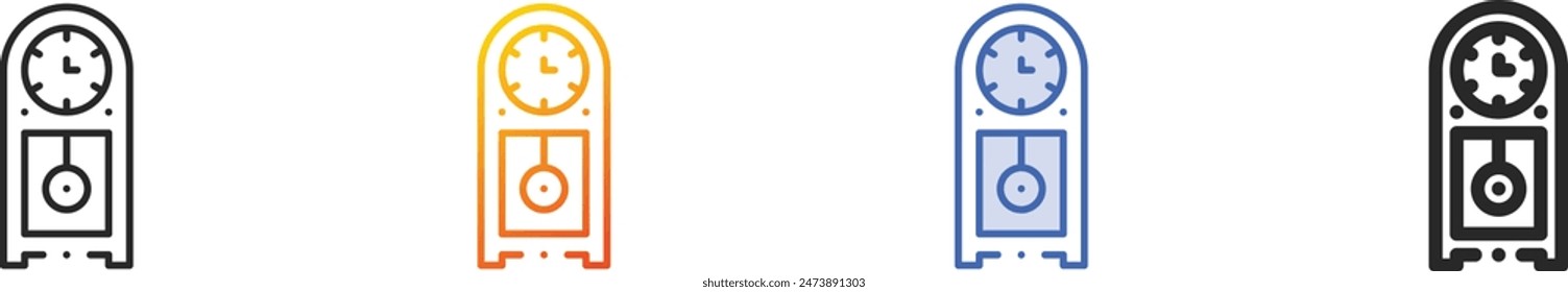 cuckoo clock icon.Thin Linear, Gradient, Blue Stroke and bold Style Design Isolated On White Background