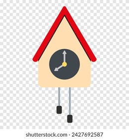 Cuckoo clock line icon. Time, hands, minutes, sand, alarm clock, dial, mechanism, ticking, second, wall, pendulum, watchmaker, timer. Vector line icon for business and advertising