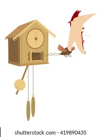 Cuckoo Clock Man Head Announce Time Stock Illustration 419440279 ...