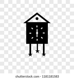 Cuckoo clock vector icon isolated on transparent background, Cuckoo clock logo concept