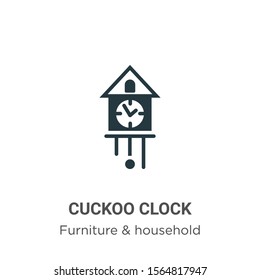 Cuckoo clock vector icon on white background. Flat vector cuckoo clock icon symbol sign from modern furniture & household collection for mobile concept and web apps design.