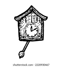 cuckoo clock vector illustration on white background