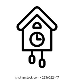 Cuckoo Clock Vector Line Icon Design