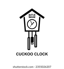 Cuckoo clocks icon isolated on white background vector illustration.