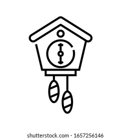 Cuckoo clocks line icon, concept sign, outline vector illustration, linear symbol.