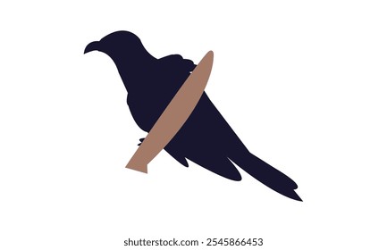 Cuckoo Silhouette Design  And Vector Illustration. 