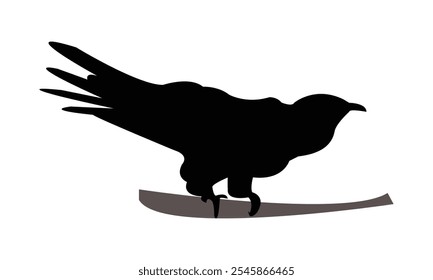 Cuckoo Silhouette Design  And Vector Illustration. 