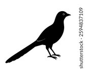 Cuckoo Silhouette Vector Art Design, Black And White Cuckoo Bird Vector Illustration