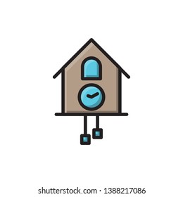 cuckoo time icon vector filled outline design