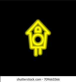 Cuckoo yellow glowing neon ui ux icon. Glowing sign logo vector