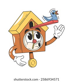 Cuckoo-clock character chirping comic character