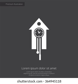 Cuckoo-clock icon, on dark background