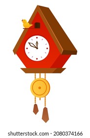 Cuckoo-clock - modern flat design style single isolated object