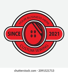 cuctom sewing business logo vector 