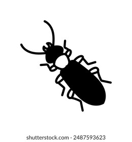 Cucujus Cinnaberinus Glyph Icon, Vector illustration