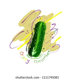 Cucumber. Abstract cucumber isolated on bright background. Green cucumber