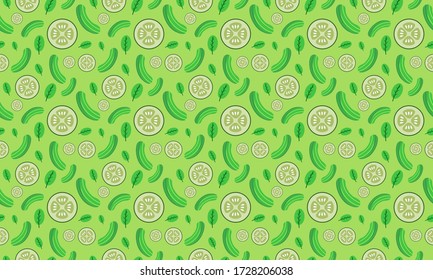 Cucumber Background on Minimalist Seamless Fruit Patterns