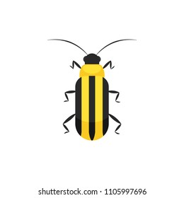 Cucumber Beetle. Lawn Pest Control Clipart image isolated on white background