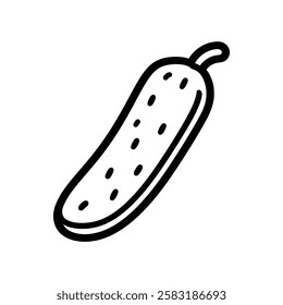 Cucumber black icon drawing white background vector illustration design.