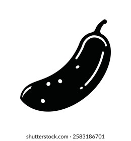 Cucumber black icon drawing white background vector illustration design.