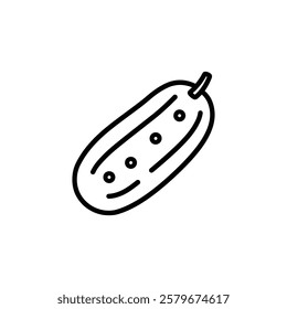 Cucumber black icon food and white background. vector design