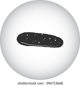 Cucumber black simple icon on round background
