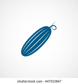 Cucumber Blue Flat Icon On White Background