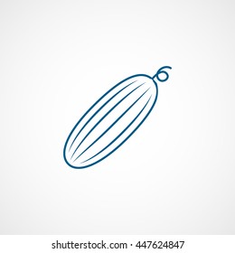 Cucumber Blue Line Icon On White Background