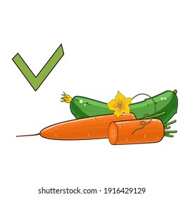 Cucumber and carrots, healthy lifestyle logo, vector illustration on a white background