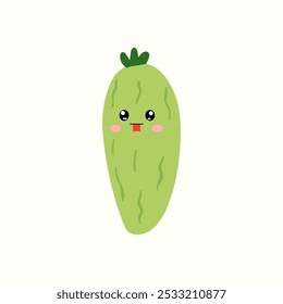 Ilustração de conceito de personagem de desenho animado de pepino
