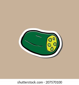 Cucumber cartoon drawing sticker pad