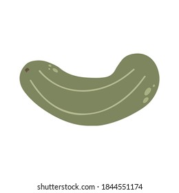 El pepino al estilo de las caricaturas. Imagen vectorial. Aislado sobre blanco