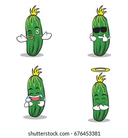 cucumber character cartoon collection set
