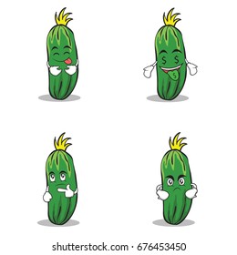 cucumber character cartoon collection of set
