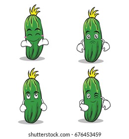 cucumber character cartoon collection set