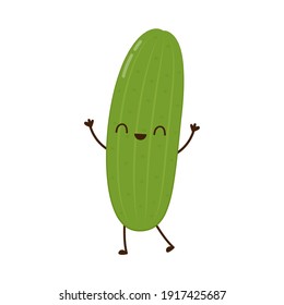 Cucumber character design. Cucumber on white background.