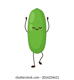 Diseño de caracteres de pepino. Copetero con fondo blanco.