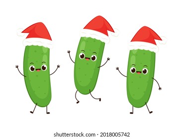 Diseño de caracteres de pepino. Copetero con fondo blanco.