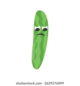 cucumber colorful collection of adorable fruit and vegetable characters with various facial expressions in cartoon style.
