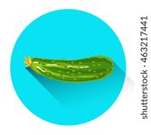 Cucumber Colorful Vegetable Icon Flat Vector Illustration